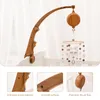 Bricolage bébé berceau lit cloche support bras jouet Imitation bois Grain infantile lit décoration jouets rotatif boîte à musique écrou vis bras support 240118