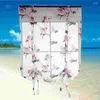 Curtain Floral Roman Semi Sheer Window Shade Shing Sling Tie Pards för vardagsrum Balkong sovrum 08 x 1m (gul)