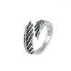 Anéis de cluster 925 prata esterlina retro pena para mulheres designer de luxo jóias presente tendências femininas 2024 ofertas com