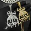 Choker 4eva Forever Drippy Dollar Umbrella Hip Hop Pendantフル舗装