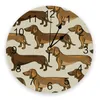 Relógios de parede dos desenhos animados cão dachshund decorativo relógio redondo árabe numerais design não ticking grande para quartos banheiro