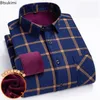 Men's Casual Shirts 2024 Warm Flannel Top Autumn Winter Long Sleeve Plaid Shirt Thick Fleece Lined Soft Dress L-5XL