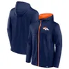 Denver''Broncos''Men Fanatics Branded Navy x Bud Light Pullover-hoodie met volledige ritssluiting