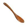 Set di stoviglie Fornello Set forchetta cucchiaio in legno Manico grande Servizio cena Utensili da cucina Stoviglie Cucina