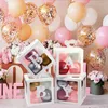 Dekorativa figurer 30 cm stora bokstäver A-Z Box Baby Name Balloon Dusch Party Decoration 1st Birthday Letras Decorativas