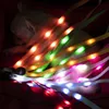 100PCS LED LIGHT UP LANYARDキーチェーンIDキーズホルダーカード3モード吊りロープ7色パーティーのお気に入り