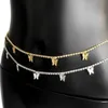 Autres ensembles de bijoux Dovzhna Beach Crystal Chians Sexy Papillon Taille Chaîne Plage Harnais Taille Ventre Corps Chaîne Bijoux De Mode 2023 Nouveau En Gros YQ240204