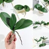 Dekorativa blommor kvalitet heminredning orkidé lämnar phalaenopsis blad plastgräs konstgjorda växter simulering