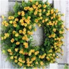 Decorative Flowers Wreaths Christmas Colorf Spring Wreath Artificial Plant Seasonal Garland Ornament For Wall Decor Welco Homefavor Dhsub