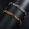 Lien Bracelets Femmes Bracelet En Acier Inoxydable Trombone Chaîne Pour Main Pied Dames Bracelet Bijoux Fabrication Accessoires DIY Fille Cheville Cheville