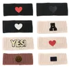 Haaraccessoires 001X Mode Lachend Gezicht Hoofdband Voor Meisjes Gebreide Hoofdbanden Vrouwen Letter Patch Oor