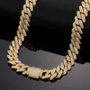 Collana cubana ghiacciata con catena a maglie cubane da 16 mm, tester per diamanti, argento sterling 925, collana cubana con moissanite Vvs