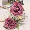 Fleurs décoratives 30 pièces/12CM grande Rose blanche têtes de fleurs en soie artificielle bricolage Scrapbooking mariage maison fête décoration de gâteau fausse couronne