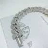 Bracelet à maillons cubains en argent massif 925 Moissanite, Vvs diamant 15mm, chaîne cubaine Miami, bracelets Hip Hop, vente en gros