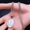 Pendant Necklaces Virgin Mary Necklace Stainless Steel Catholic Blessed Medal Pendants Christmas Gift Jewelry N6273S02