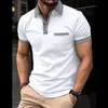2023 Estate degli uomini Casual Manica Corta Polo Ufficio Moda Risvolto Maglietta da Uomo Traspirante Polo Abbigliamento Uomo 240122