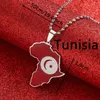 Ожерелья с подвесками, ожерелье с картой Туниса, цепочки золотого/серебристого цвета, тунисские ювелирные изделия, Тунисские женские и девичьи