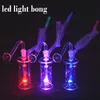 어두운 유리 유리 오일 버너 봉에 도매 한 글로우 (LED LIGHT DAB RIG ASH ASH CACCHER 10MM 유리 오일 버너 파이프와 호스가 가장 저렴한 오일 오일 리그)