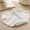 Women's Panties Pink Small Floral Cute Lace Edge Bow Soft Cotton Girl Underwear Broken Flower Student Briefs