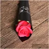 Couronnes de fleurs décoratives Saint Valentin Savon Rose Cadeau Tige unique Simation Rouge Rose Fête d'anniversaire Festival Fleur Drop Livraison Accueil Dh9SE