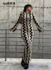 Sıradan Elbiseler Yaz Kadın Çizgili Örgü Maksi Elbise Zarif O-Yondu Parlama Uzun Kollu Bodycon Bayanlar Moda Sokak Güzergahı Partisi