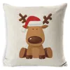 Pillow Christmas Decoration Cover Cartoon Elk Santa Case Linen Home