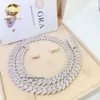 패스 다이아몬드 테스터 최고 품질 925 스털링 실버 15mm 너비 바게트 VVS Moissanite Cuban Link Chain