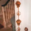 Figurines décoratives rétro pomme de pin carillons éoliens chaîne de vidange style japonais avant-toit goutte à goutte jardin cour extérieur métal fait vieux artisanat pluie