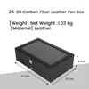 Jewelry Pouches 24 Slots Wooden Pen Display Storage Box Luxury 2 Layer PU Case Fountain Pen-Collector Organizer