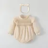 Girl Dresses Korean Baby Girls Princess Rompers Born Infants Smocked Dress For Birthday Baptism Children Sweet Clothes Twin Clothing