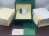 Custodia regalo per orologi verde scuro di qualità per orologi, libretto, etichetta stampabile, carta e documenti in inglese, orologi svizzeri da uomo Top Box282s