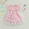 Girl Dresses Pudcoco Toddler Kids Baby Girls Dress Dot Fly Sleeve Princess Summer Casual Layered Tulle 9M-5T