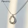 Collane con ciondolo Foxanry Hollow Irregolare Goccia d'acqua Collana geometrica per le donne Coppie Moda Semplice Catena clavicola Regali di gioielli per feste