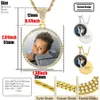 Bijoux Hip Hop Bling CZ Cadres photo commémoratifs Collier de projection personnalisation Po Personnalisé 26/35/45 / 68.5MM Pendentif Cercle 240119