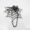 Broschen Gothic Punk Spinnennetz Für Frauen Party Goth Vintage Schwarz Kristall Brosche Pins Schmuck Mädchen Geschenk Halloween