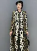 Casual Dresses Shengpalae Thicked Leopard Pattern Dress for Women Korean Version Högkvalitativ Vestido 2024 Spring Autumn Arrivals 5R1013