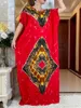 Etnik Giyim 2024Summer Kısa Kollu Baskı Pamuk Dişli Büyük Eşarp Afrika Dashiki Çiçek Gevşek Kaftan Lady Maxi Casual Vestidos