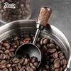 Cuillères à café BINCOO cuillère manche en noyer poudre mesurant 304 grains en acier inoxydable avec Long et court