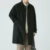 Trench da uomo Cappotto giapponese semplice solido di media lunghezza Giacca a vento allentata Casual High Street Pendolare Cappotto da uomo Top Abbigliamento maschile