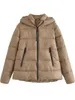 Women's Trench Coats Women Parka Winter Hooded Coat Jacket 2024 Thick Puffer Cotton Padding Traf Quilted
