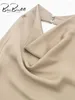 Women's Tanks BlingBlingee 2024 Summer Women Traf Draped Collar Sleeveless Backless Halter Vest Camis Female Crop Top Black White Y2K