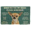 Mattor 3D Vänligen kom ihåg Chihuahua Dogs House Rules Custom Doormat Non Slip Door Floor Mats Decor Porch