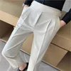 Herrenanzüge 2024 Männer Britischen Stil Hohe Taille Taste Formale Kleidung Business Casual Büro Hosen Qualität Frühling Hosen L23