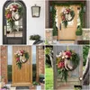 装飾的な花の花輪農家ピンクハイドジアレース素朴な家の装飾玄関の壁のドロップデリバリーのための人工花輪ho dhaw6