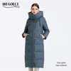 Trenchs de femmes MIEGOFCE2024 Collection d'hiver Couleur unie Veste extra longue matelassée à capuche femme manteau coupe-vent chaud coton décontracté