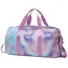 Duffel Bags Mulheres Duffle Sports Bag para Meninas Adolescentes Ginástica Ginásio Sapato Compartimento Bolso Molhado Weekender Durante a Noite