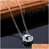 Pendant Necklaces Pendant Necklace Sier Short Chain Choker Crystal Personal 26 English Letters Name Pretty Fine Jewelry Wholesale Drop Dhsfe