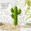 Ghirlande di fiori decorativi 4 pezzi Verde schiuma artificiale Cactus Succents Fico d'India Pianta in vaso No Pot Home Office Desktop Fai da te Hou Dhcwv