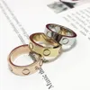 2021 High Polished Designer Lover Ring Logo Printed Silver Rose Gold Color Top Quality Stainless Steel Couple Rings Women Jewelry 308P