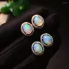 Kolczyki stadninowe Colife Biżuteria Naturalna opal 5 7 mm Real Australia moda 925 srebrna